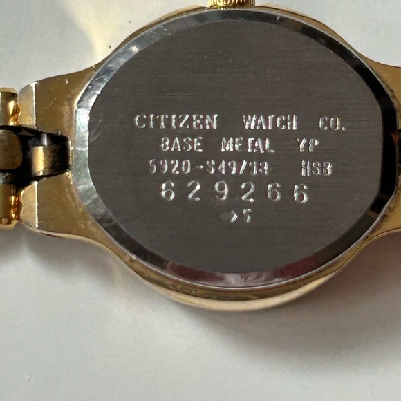 Citizens Ladies Gold and Black Stainless Steel Watch